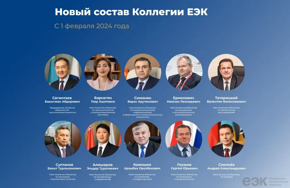 Новый состав Коллегии ЕЭК приступил к работе — список министров изображение публикации