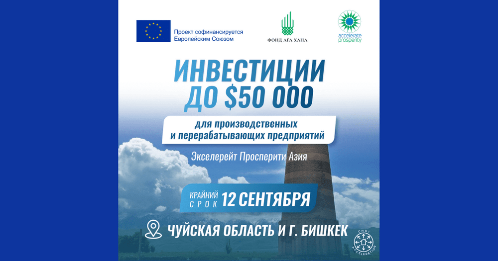 Предприятия Бишкека и Чуйской области могут получить инвестиции до $50 тысяч изображение публикации