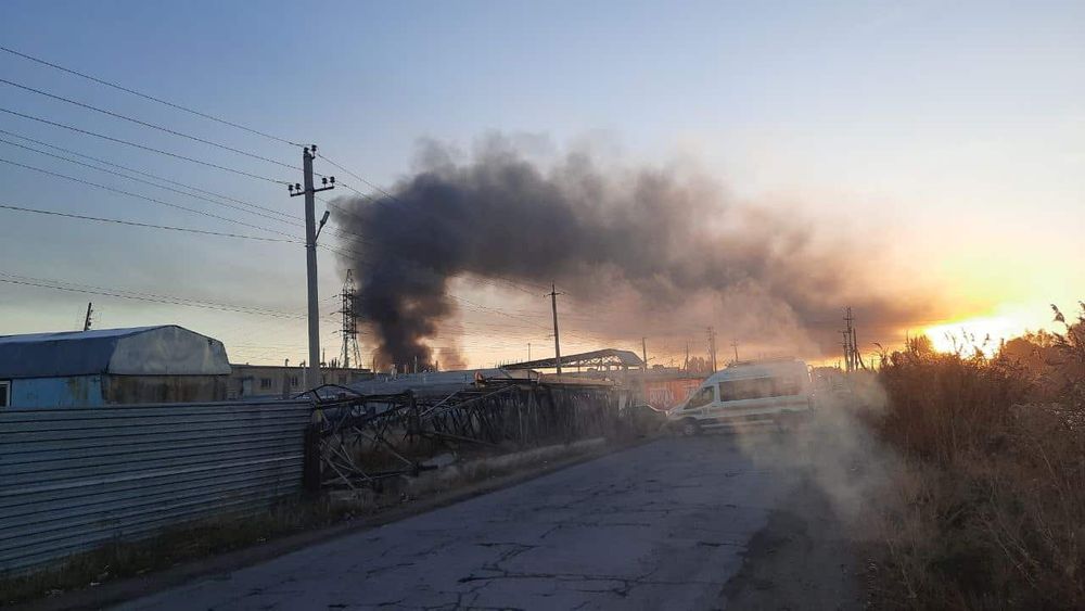 В Лебединовке горит склад «Риха» изображение публикации