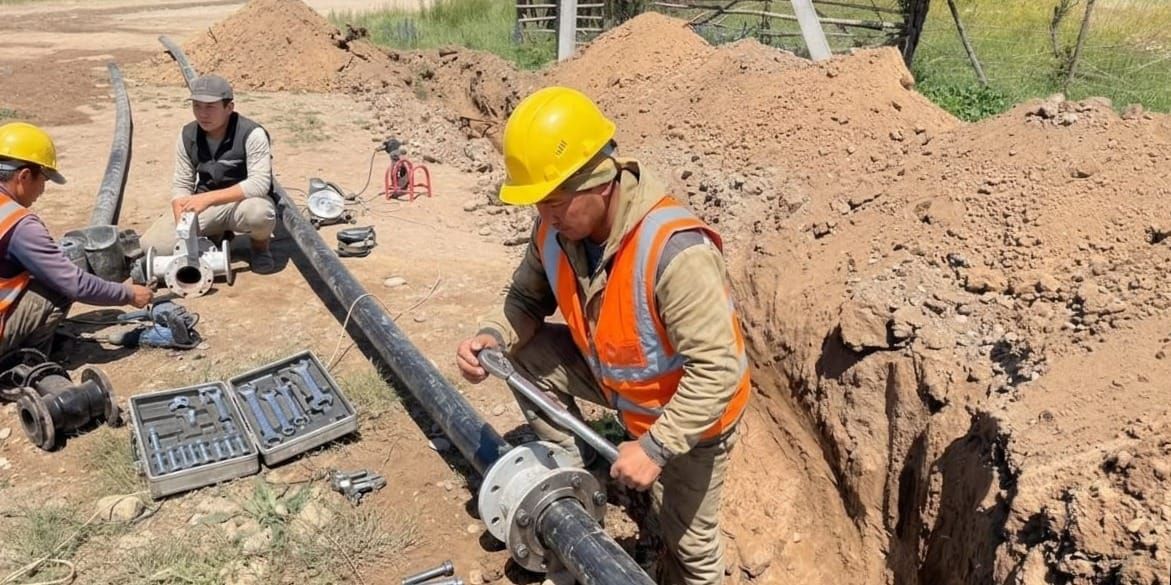 В селе Камыш-Башы завершают строительство водопровода