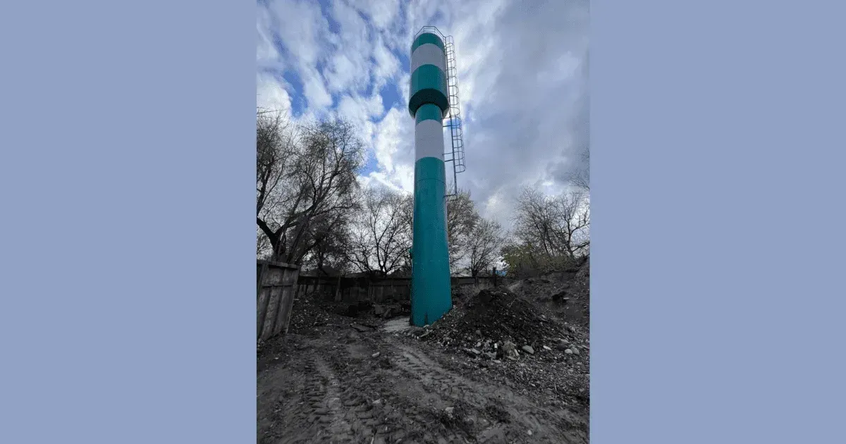 В Аламудунском районе построили новую водонапорную башню за 2 млн сомов