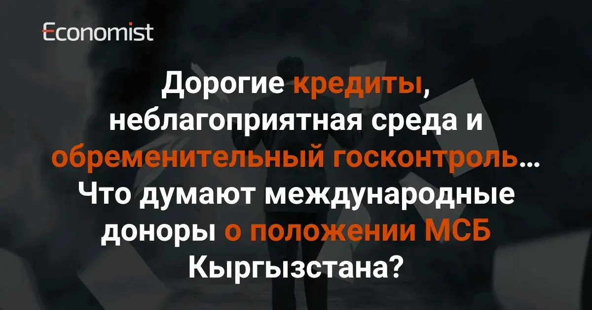 Дорогие кредиты, неблагоприятная среда и обременительный госконтроль… Что думают международные доноры о положении МСБ Кыргызстана?