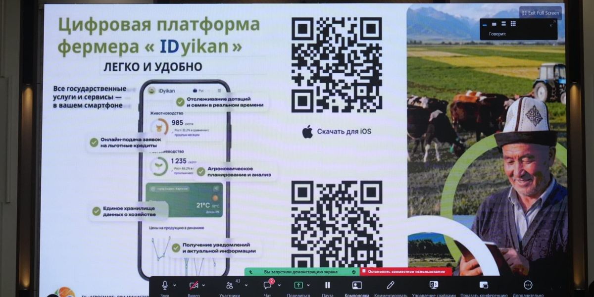В Кыргызстане тестируют приложение iDyikan с госуслугами для фермеров