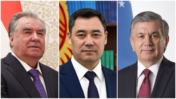 Эмомали Рахмон, Садыр Жапаров, Шавкат Мирзиеев. Коллаж: Economist.kg.