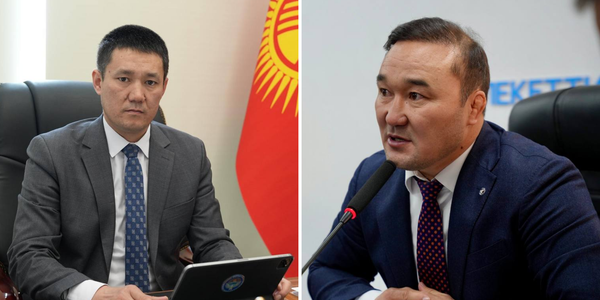 Слева — Нургазы Атканов, справа — Талант Жекшенов. Фото: Управделами президента КР.