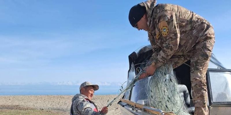 Экотехнадзор изъял 200 метров незаконных сетей из акватории Иссык-Куля изображение публикации