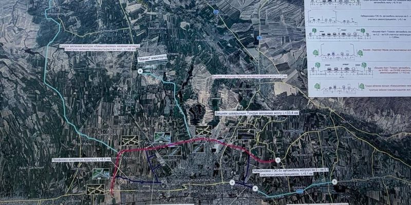 Дорога в Бишкеке на фоне проекта нового маршрута к аэропорту «Манас»
