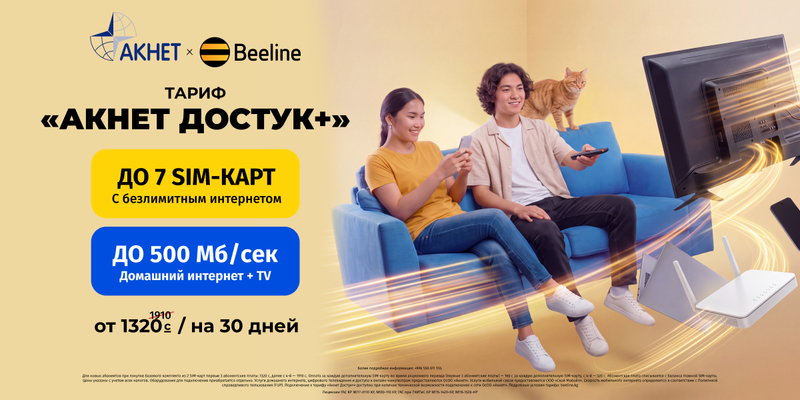 Beeline и «Акнет» создали совместный тариф для вашей семьи изображение публикации