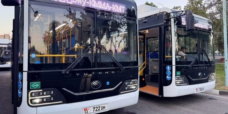 Первые 17 из 95 новых автобусов Yutong вышли на маршрут №153 в Бишкеке изображение публикации