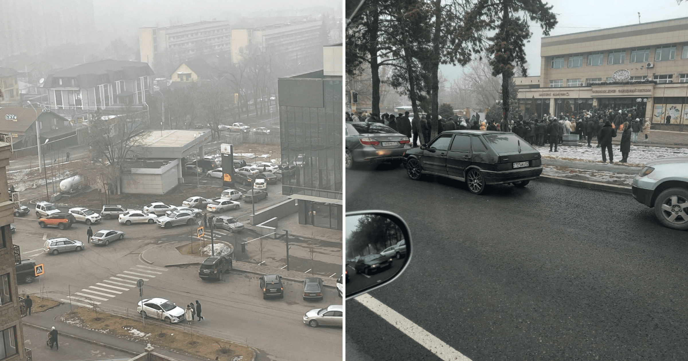 За хлебом и бензином — в Алматы выстраиваются длинные очереди