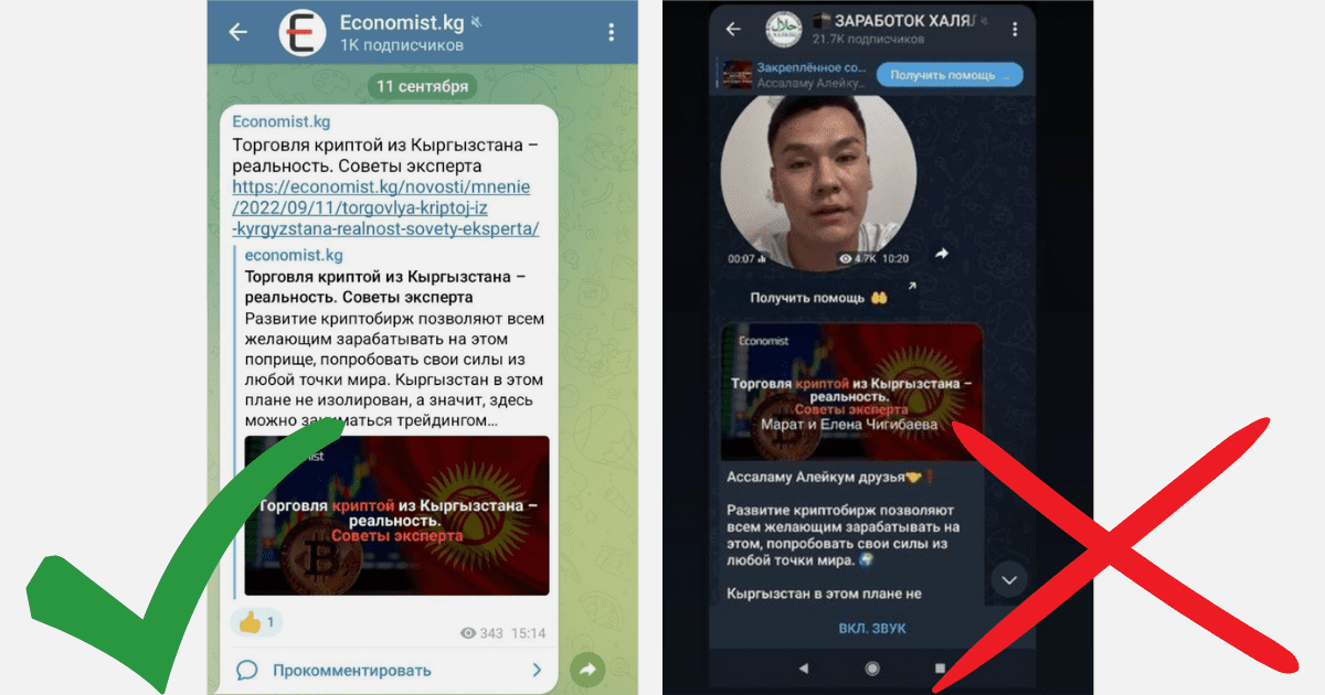 Осторожно, мошенники! Лжеинвесторы в криптовалюту используют искаженный материал Economist.kg