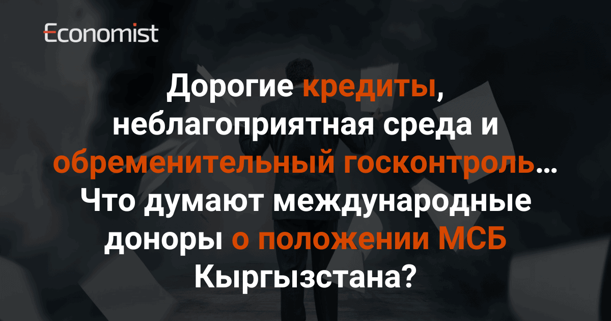 Дорогие кредиты, неблагоприятная среда и обременительный госконтроль… Что думают международные доноры о положении МСБ Кыргызстана?