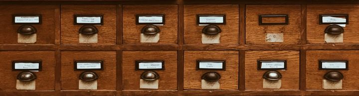 wooden card catalog