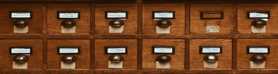 wooden card catalog