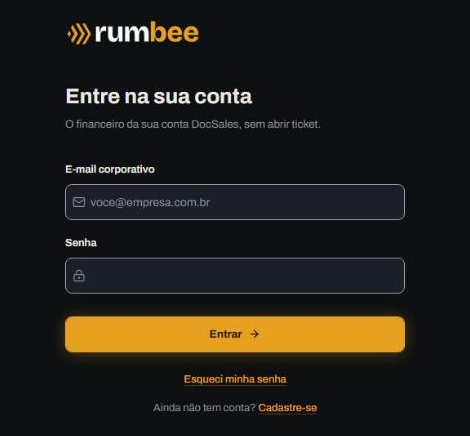Tela de login do Portal Financeiro