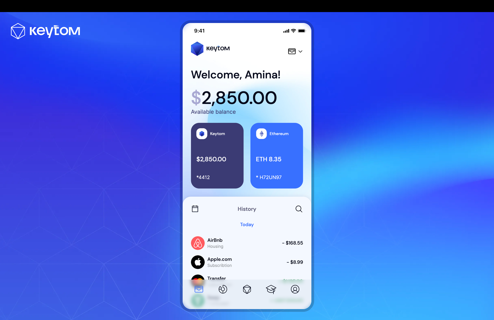 Mobile application prototype for Keytom
