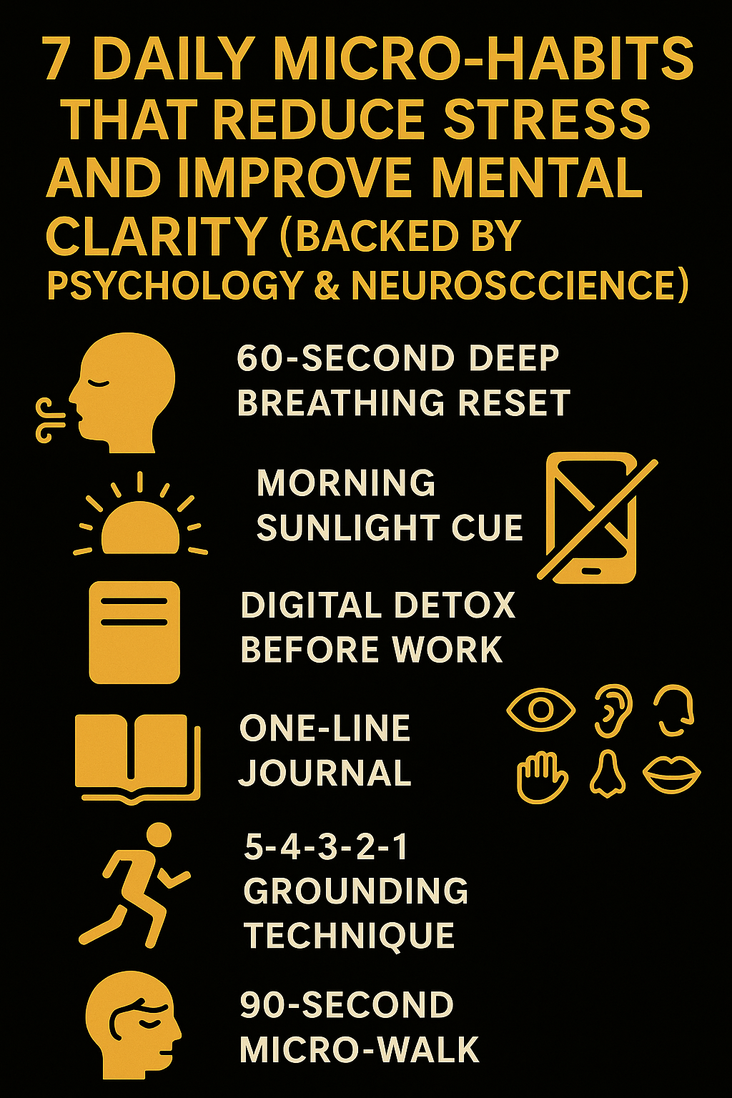 7 Daily Micro-Habits That Reduce Stress and Improve Mental Clarity (Backed by Psychology & Neuroscience)
