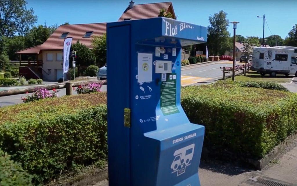 Motorhome service point terminal on an aire in France