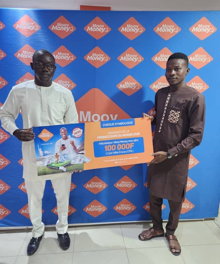 Promotion Coupe du Monde : Moov Money Tchad récompense cinq abonnés avec 100 000 francs chacun