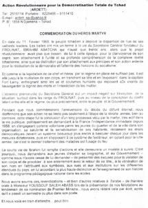 Tchad : Commemoration de la mort du martyr IBrahim Abtcha