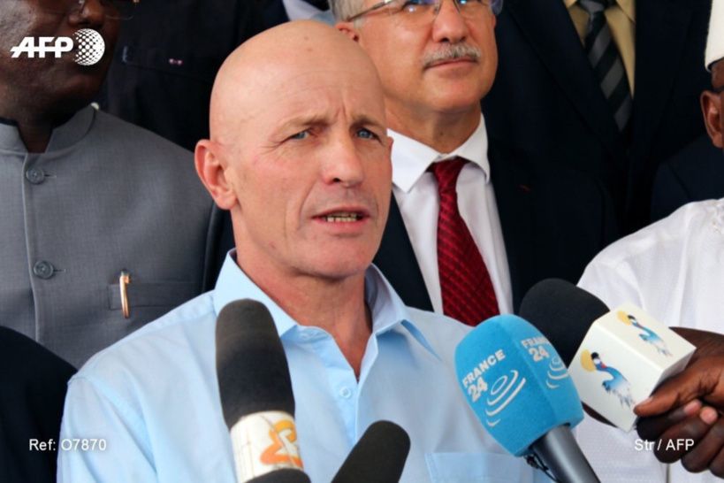 L'ex-otage français libéré samedi au Soudan après son enlèvement en mars au Tchad est arrivé lundi à N'Djamena. Photo : AFP