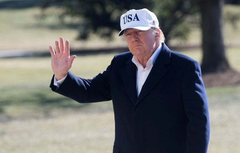 Donald Trump de retour à la Maison Blanche le 07 janvier 2018 après avoir passé le week-end dans la résidence de Campd David 