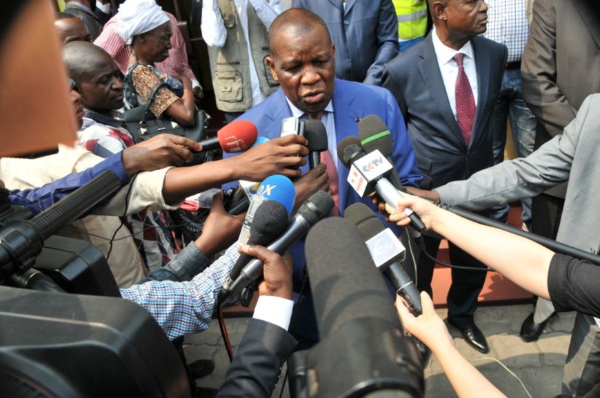 Henri Bouka face à la presse (photo d'archives)