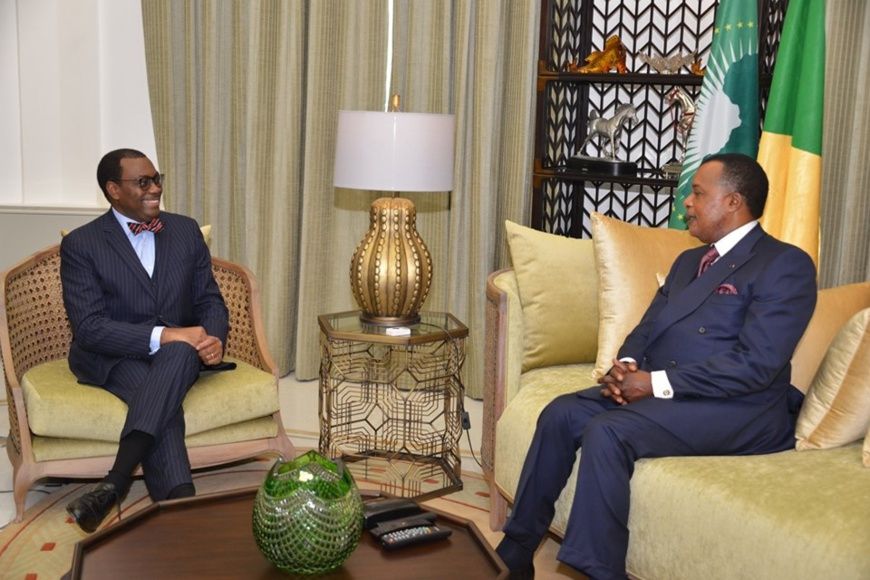 Denis Sassou N'Guesso et Akinwumi Adesina, au cours de leurs échanges