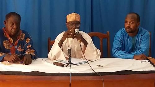 Point de presse de Poddi Djimé Bichara, porte-parole adjoint de la CPDC, lundi 20 mai à N'Djamena. © Alwihda Info