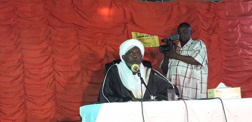 Cheikh Ahmat Alnour Mahamat Alhilou, prédicateur du CSAI déployé à Abéché, à l'Est du Tchad, samedi 15 juin 2019. © Alwihda I