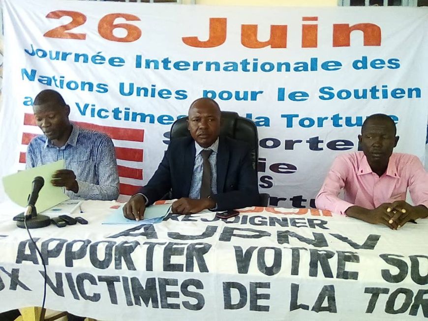 Le président de l'association Jeunesse pour la paix et la non-violence (AJPNV), Nodjigoto Charbonnel, le 26 juin 2019 à N'Dja