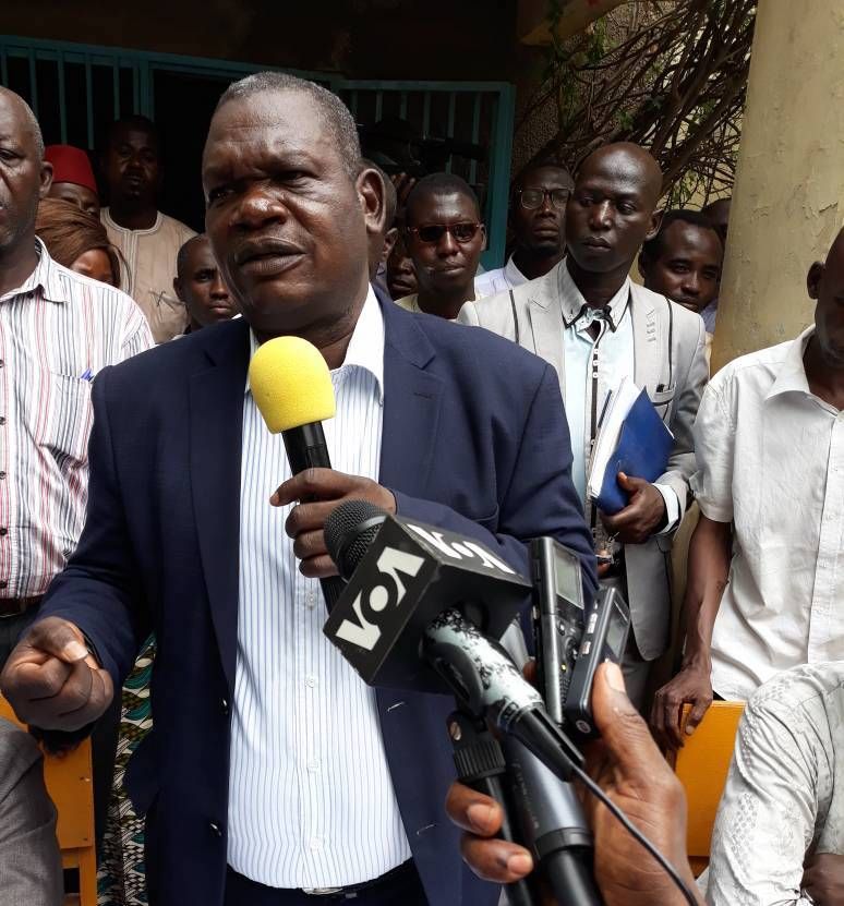 Barka Michel, porte-parole de la plateforme syndicale revendicative et président de l'Union des Syndicats du Tchad. © Alwihda