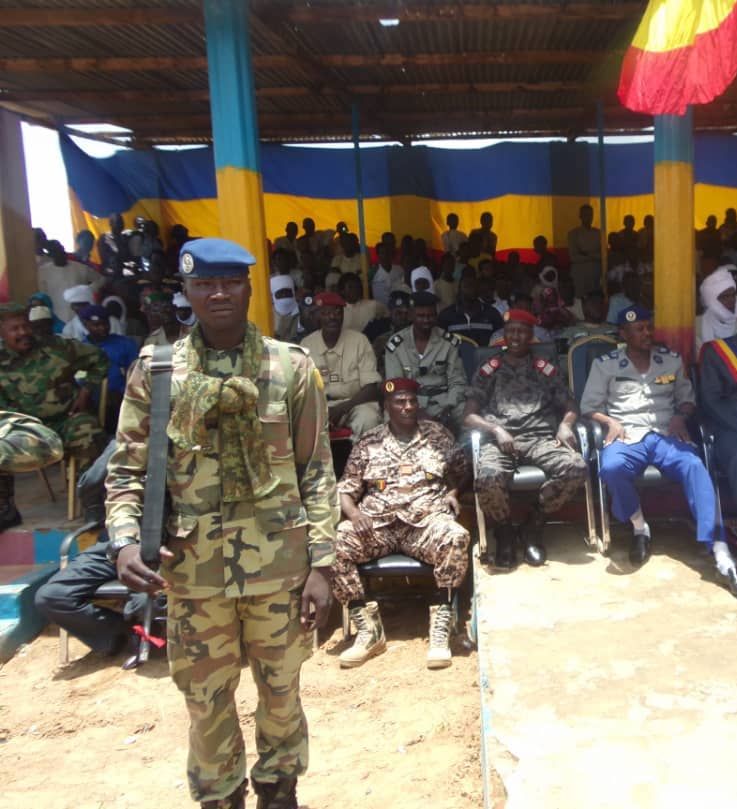 Un militaire en faction ce samedi 10 août 2019 lors de la passation de service entre les gouverneurs entrant et sortant à la 