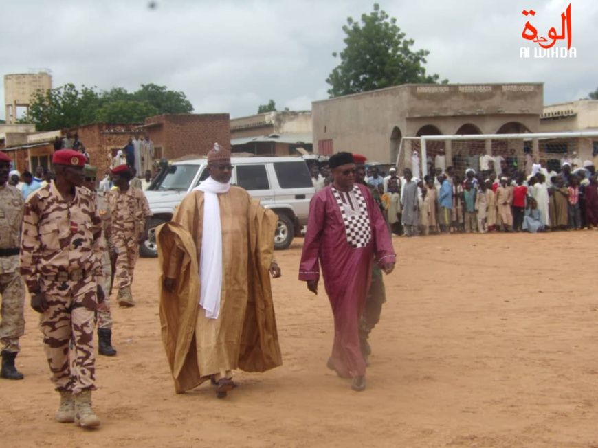 Le gouverneur de la province de Sila, Kedallah Younous Hamidi, le 12 août 2019 à la Place de Goz Beida lors de la célébration