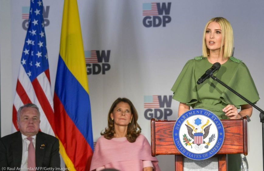 Ivanka Trump, conseillère du président, s’exprime lors d’une cérémonie en hommage aux femmes entrepreneures de Colombie, le 3