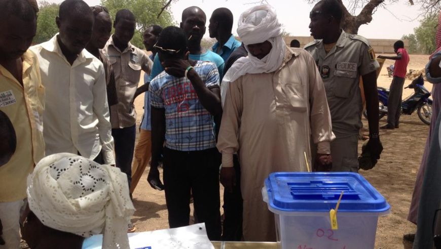 Un bureau de vote à Toukra, à une quinzaine de kilomètres au sud de N'Djamena, lors de l'élection présidentielle de 2016. © R