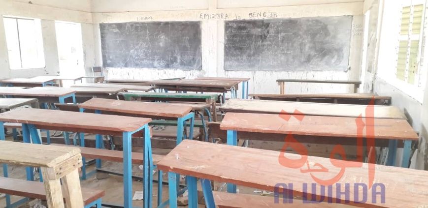 Une salle de classe vide le 8 janvier 2020 au Lycée de Gassi, dans le 7ème arrondissement de N'Djamena. © Alwihda Info/Djibri