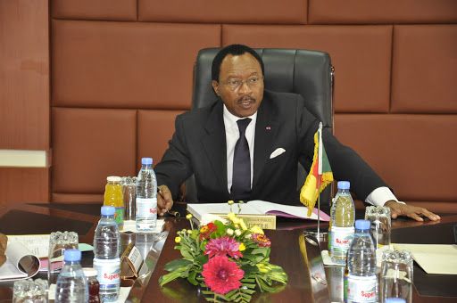 Emmanuel Nganou Djoumessi, alors ministre de l’Economie, de la Planification et de l’Aménagement du territoire, intervenant m