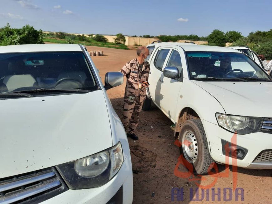 Des véhicules de la force française Barkhane déployés à N'Djamena, le 13 juillet 2020, suite à un incident près de la résiden