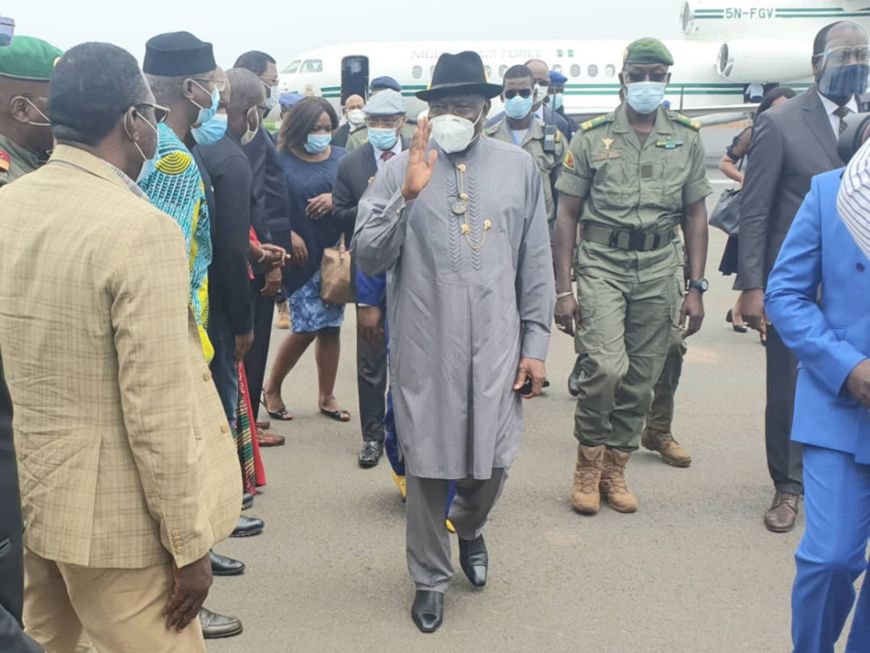 Une délégation de la CEDEAO au Mali, elle va rencontrer l'ex-président IBK. © Twitter de Goodluck Jonathan