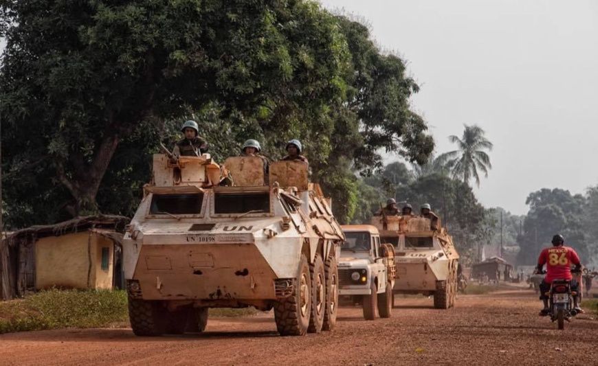 Des blindés de la MINUSCA en Centrafrique. Illustration © MINUSCA