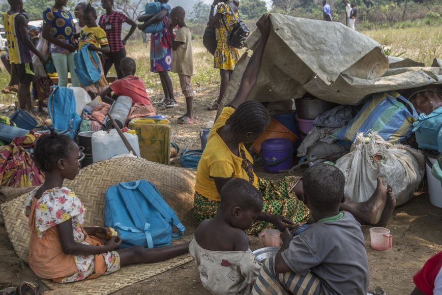 Village Liton, dans la commune de Begoua, au nord de Bangui, la capitale de la République centrafricaine où se sont réfugiés 