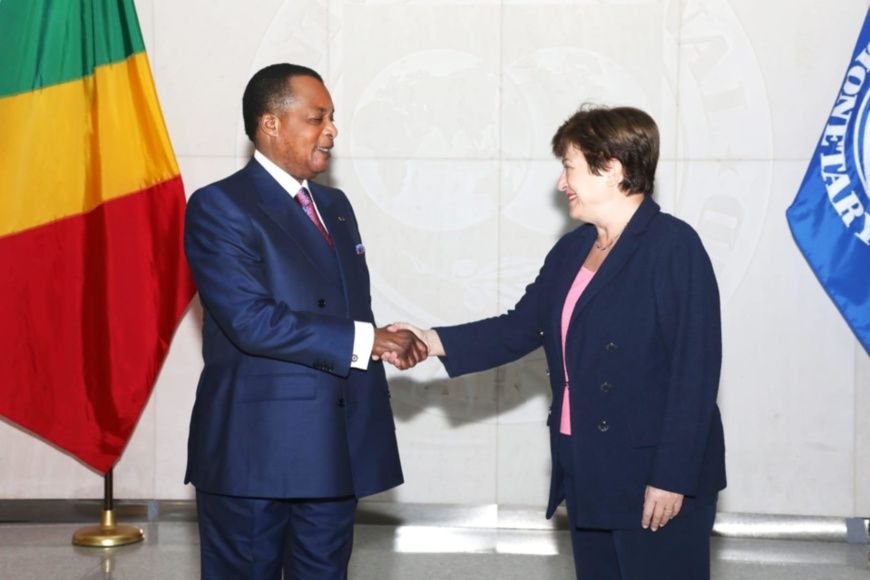 Denis Sassou N'Guesso et Kristalina Georgevia.