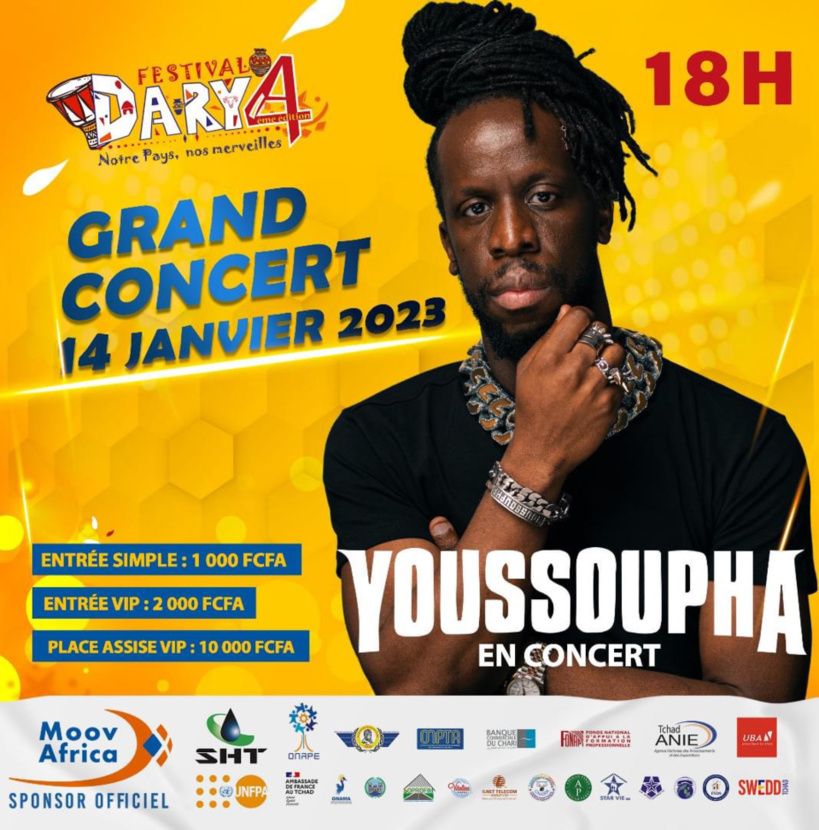 Festival Dary : l'artiste Youssoupha sera en concert au Tchad