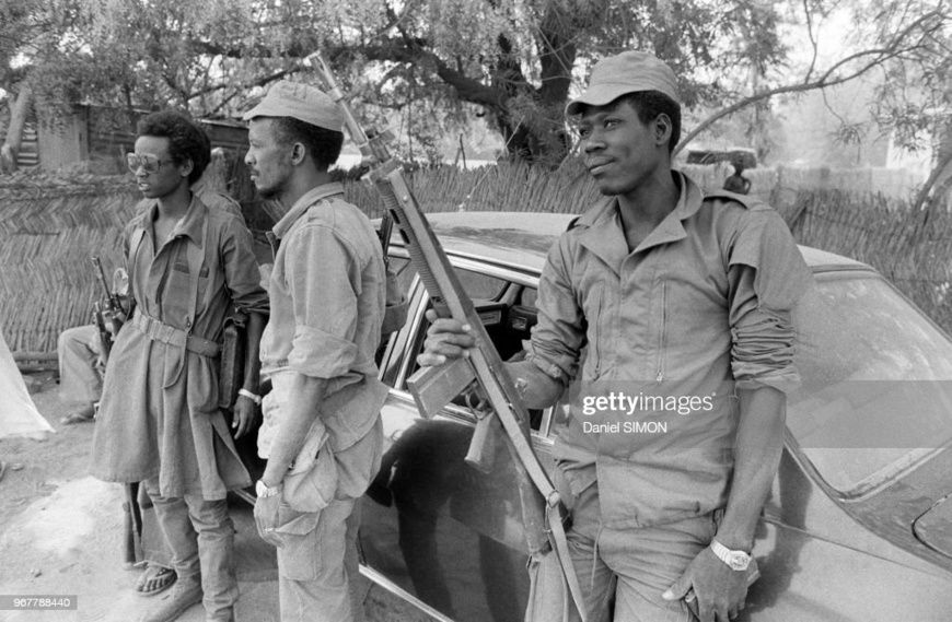 Soldats tchadiens lors du cessez le feu entre les rebelles de Hissène Habré et les partisans du président Felix Malloum à N'D