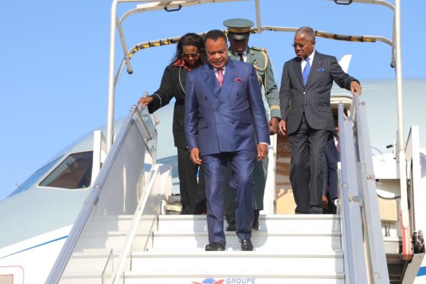 Arrivée de Denis Sassou N'Guesso à Paris