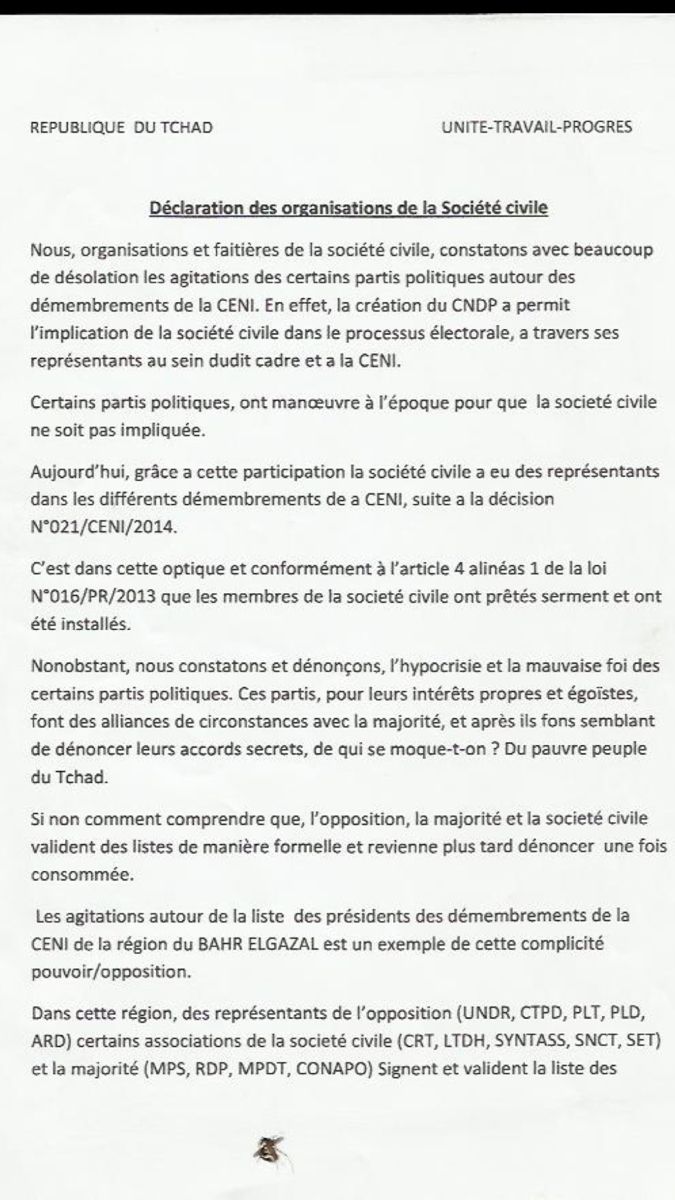 Tchad : Les organisations de la société civile haussent le ton