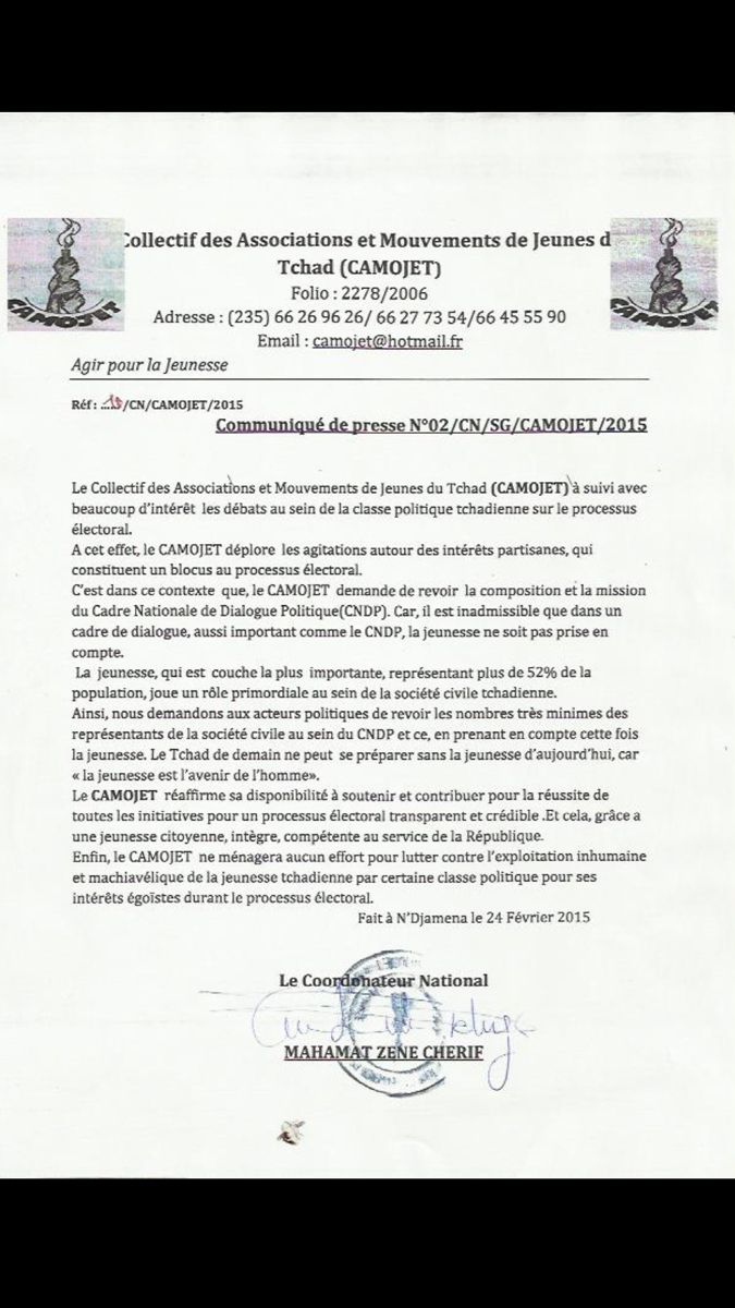 Tchad : La société civile exige l'implication de la jeunesse