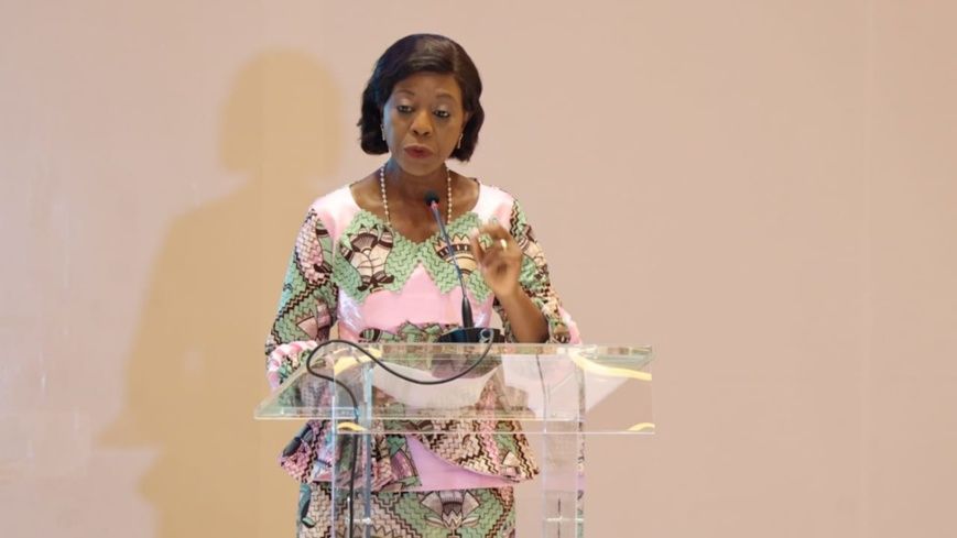 Le ministre Soudan Nonault prononçant son allocution de circonstance