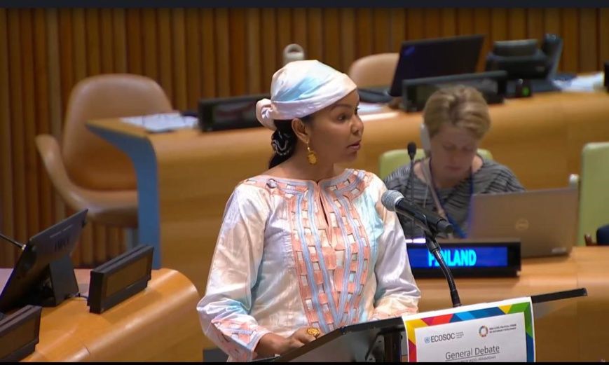 La ministre déléguée auprès du ministre des Finances et du Budget, chargée de l’Économie et du Plan, Mme Fatima Haram Acyl, d